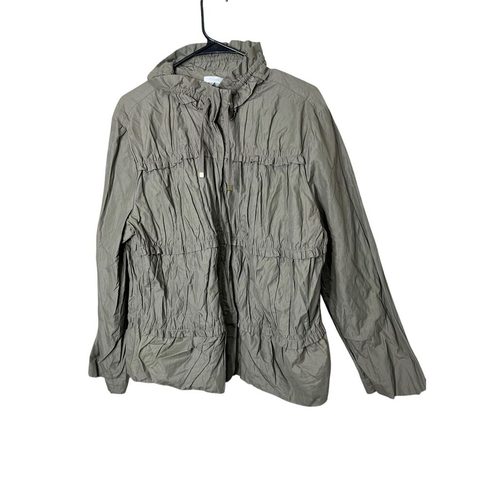 Chicos size XL olive colored crinkled Jacket